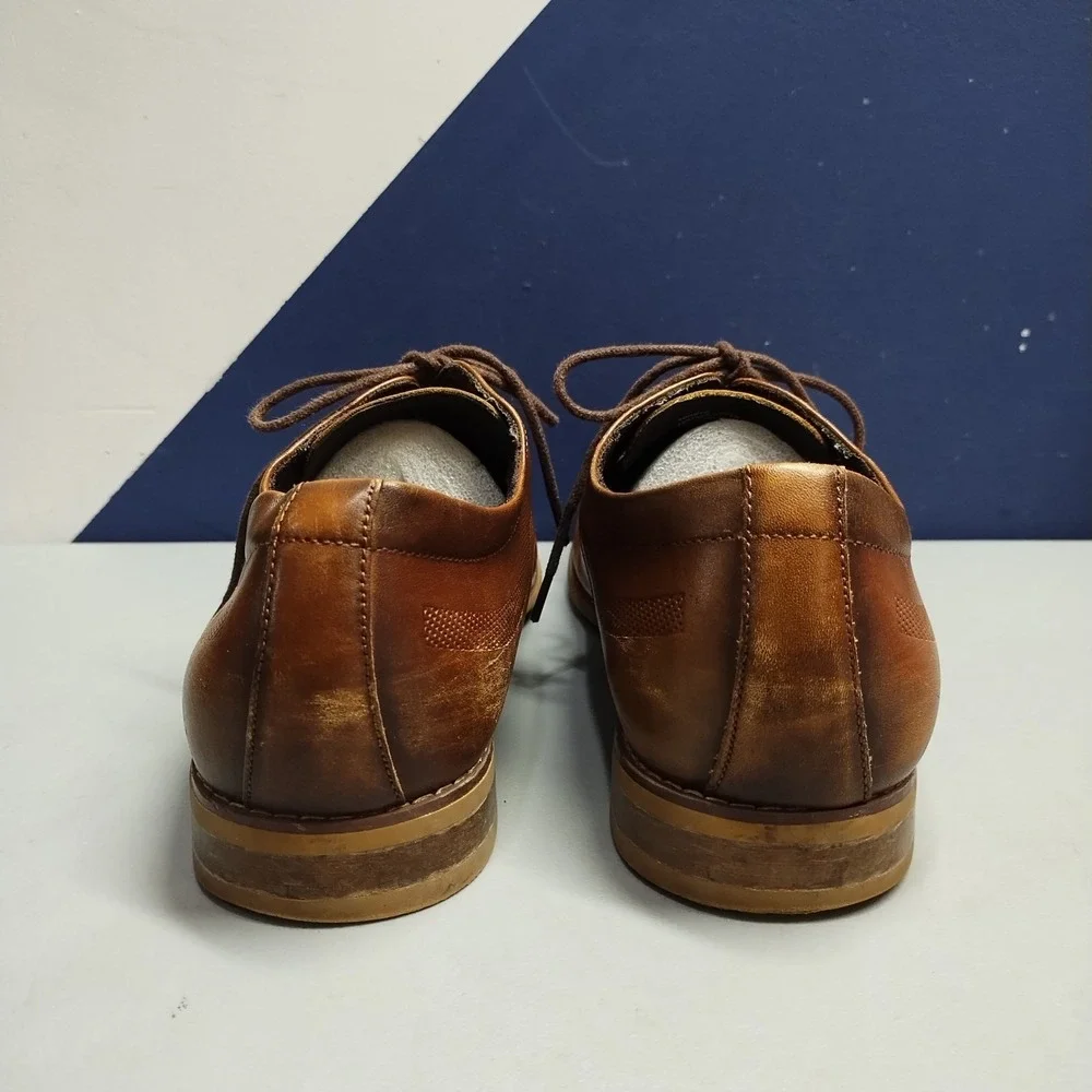 Carlo Morandi Oxford Dress Shoes Mens US 10.5D Brown Leather Memory Foam‎ 900D70